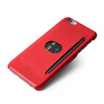 id America // Wall St. Genuine Leather Case // iPhone 6+ // Red (With Oleophobic Screen Protector)