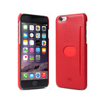 id America // Wall St. Genuine Leather Case // iPhone 6+ // Red (With Oleophobic Screen Protector)