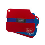 HuMnWallet 2 // Red // Blue Center Plate // Blue Shock Strap