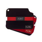 HuMnWallet 2 // Black // Red Center Plate // Red Shock Strap