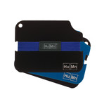 HuMnWallet 2 // Black // Blue Center Plate // Blue Shock Strap