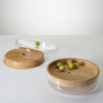 Double Bowl // Small (Oak // Natural Oiled // Clear Glass)