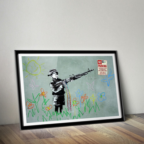 Boy With Machine Gun (20"W x 16"L x 1.25"H)