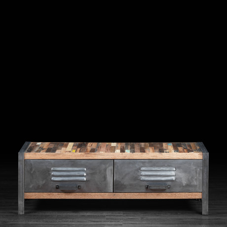 Locker Style 2 Drawer TV Unit