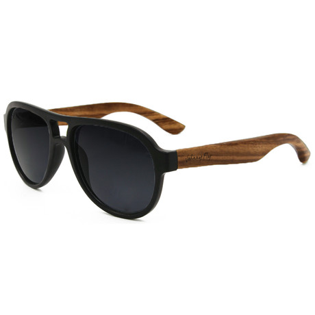 Fighter // Zebrawood // Matte Black (Smoke Polarized)