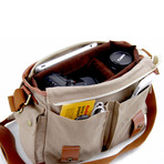 Canvas Camera Bag + Shoulder Strap // C101 (Tan)