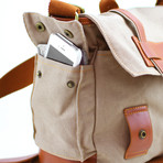 Canvas Camera Bag + Shoulder Strap // C101 (Tan)