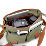 Canvas Camera Bag + Shoulder Strap // C101 (Tan)