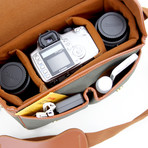 Canvas Camera Bag + Shoulder Strap // C104 (Dark Brown)