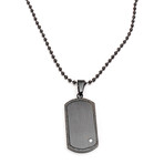 Dog Tag Necklace // Black + CZ