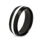 Plated Stainless Steel Grooved Ring (Size 7)