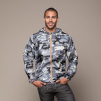 K-WAY // Claude Klassic Print Jacket // Camo Grey (S)