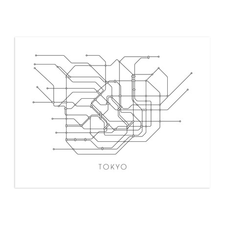 Tokyo Metro Map (13" x 19" Print)