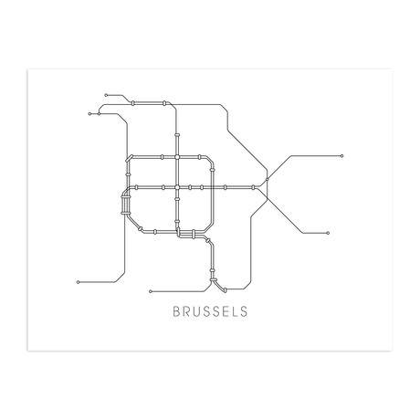 Brussels Metro Map (13" x 19" Print)