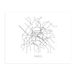 Paris Metro Map (13" x 19" Print)