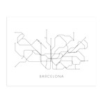 Barcelona Metro Map (13" x 19" Print)