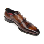 Paul Parkman // Crocodile Embossed Calfskin Double Monkstrap // Dark Brown (Euro: 45)