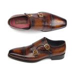 Paul Parkman // Crocodile Embossed Calfskin Double Monkstrap // Dark Brown (Euro: 41)