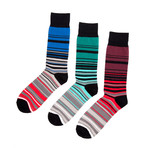 Multicolor Stripes Socks // 3 Pack