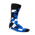 Black + Blue Blocks Socks // 2 Pack