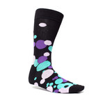 Black + Purple Bubble Prints Socks // 2 Pack