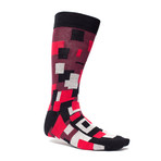 Red + Maroon Patterns Socks // 3 Pack