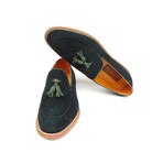 Suede Tassel Loafer // Green (Euro: 46)