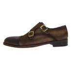 Leather And Suede Captoe Double Monkstrap (Euro: 46)