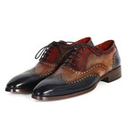 Three-Tone Wingtip Oxford // Navy + Camel + Bordeaux (Euro: 45)