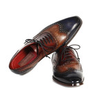 Three-Tone Wingtip Oxford // Navy + Camel + Bordeaux (Euro: 42)