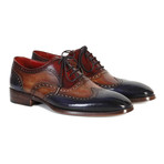 Three-Tone Wingtip Oxford // Navy + Camel + Bordeaux (Euro: 42)