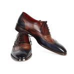 Three-Tone Wingtip Oxford // Navy + Camel + Bordeaux (Euro: 42)