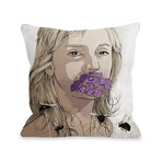 Girl With Flowers Pillow