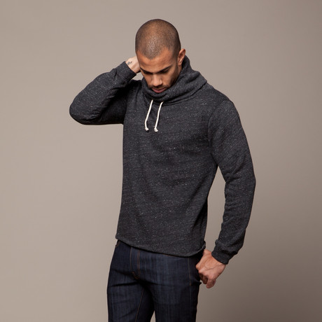Threads for Thought // Funnel Neck Eco Fleece // Heather Black (S)