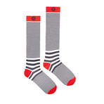 White Black Stripes Knee Sock