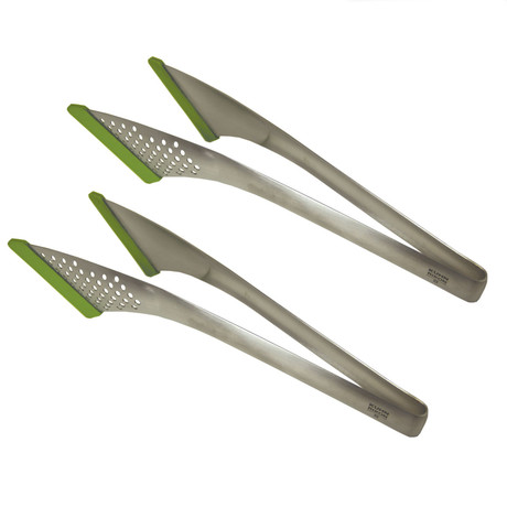 SoftEdge Stainless Tong Set (Green)