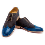 Wingtip Combination Brogue // Grey + Blue (US: 7)