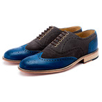 Wingtip Combination Brogue // Grey + Blue (US: 7)