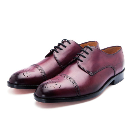 Derby with Toecap Punches // Burgundy (US: 7)