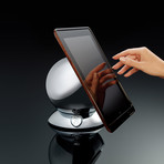 Black Pedestal with Black Carbon Case (iPad Air)
