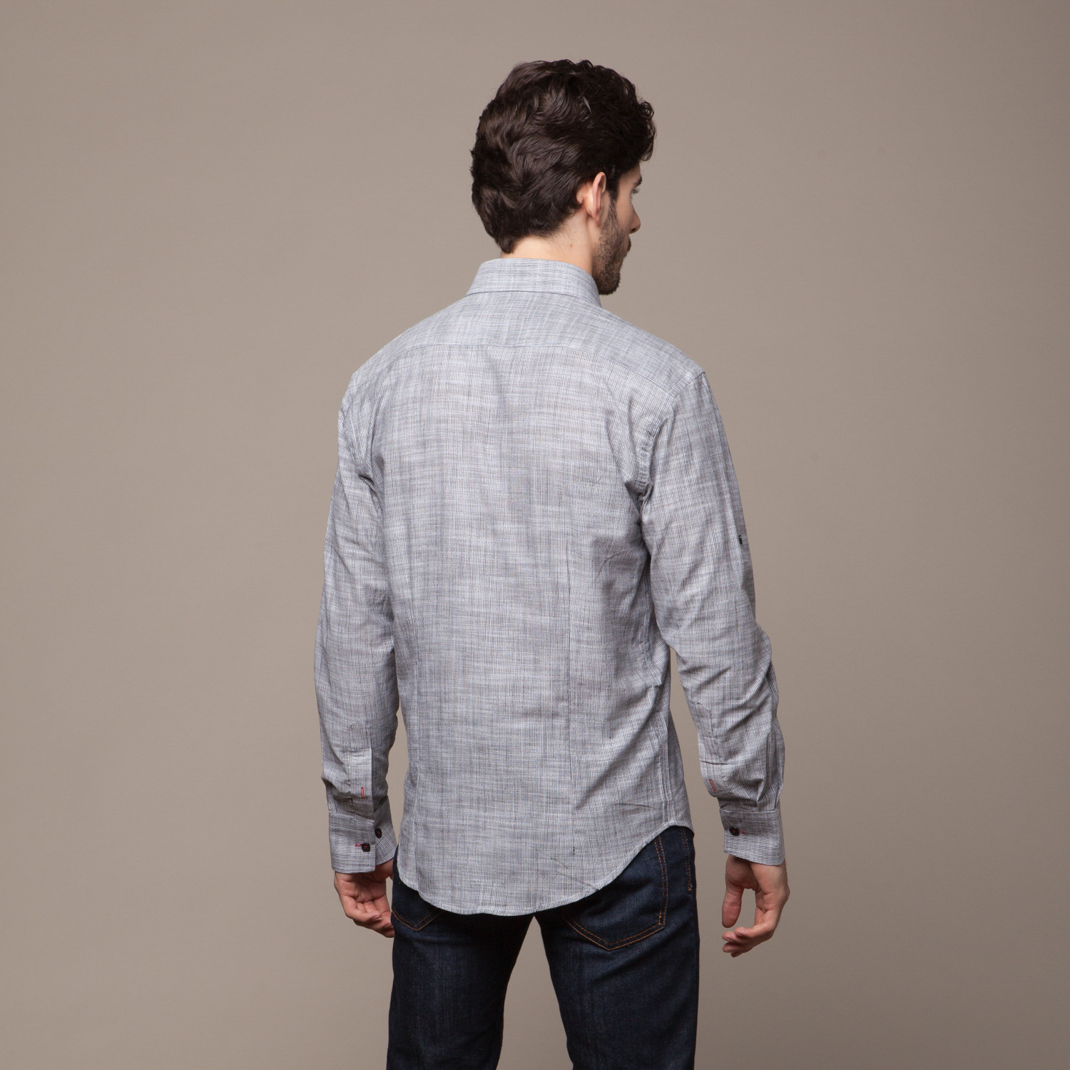 Button Down Shirt // Textured Grey (S) - Bespoke - Touch of Modern