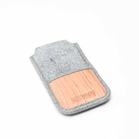 iPhone 5/5s Leather Wallet (Grey Flannel Wool)