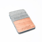 Magic Card Wood Wallet (Grey Flannel Wool)