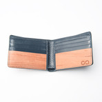 Slim-Fold Wood Wallet (Grey Flannel Wool)