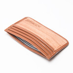 Slim Card Wood Wallet (Grey Flannel Wool)