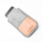 iPhone 5/5s Leather Wallet (Grey Flannel Wool)