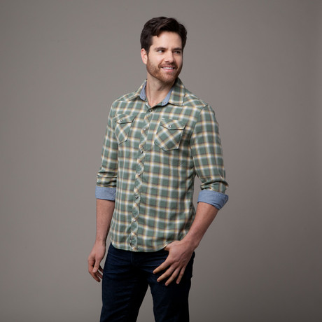 Eddie Button-Up Shirt // Olive (XS)