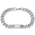 Stainless Steel Polished Curb Chain ID Bracelet