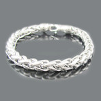 Stainless Steel Wheat Link Bracelet // Polished (Silver)