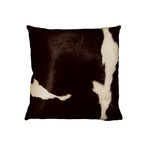 Torino Cowhide Pillow // Patterned // 18" Square (Brown + White)